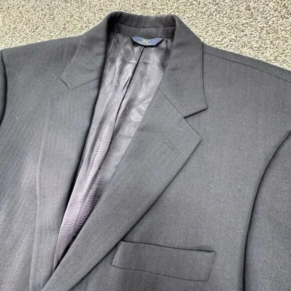 Brooks Brothers Mens 346‎ Stretch Wool Black Two Button Blazer Size 41R